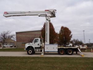 2010 FREIGHTLINER M2 112 6X6, UTILITY BED, 98' WORK HEIGHT ALTEC A77T-E93 MATERIAL HANDLER ELEVATOR MODEL BOOM 