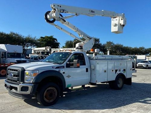2014 FORD F550, SERVICE BODY, 45' WORK HEIGHT ALTEC AT40-MH MATERIAL HANDLER MODEL BOOM 